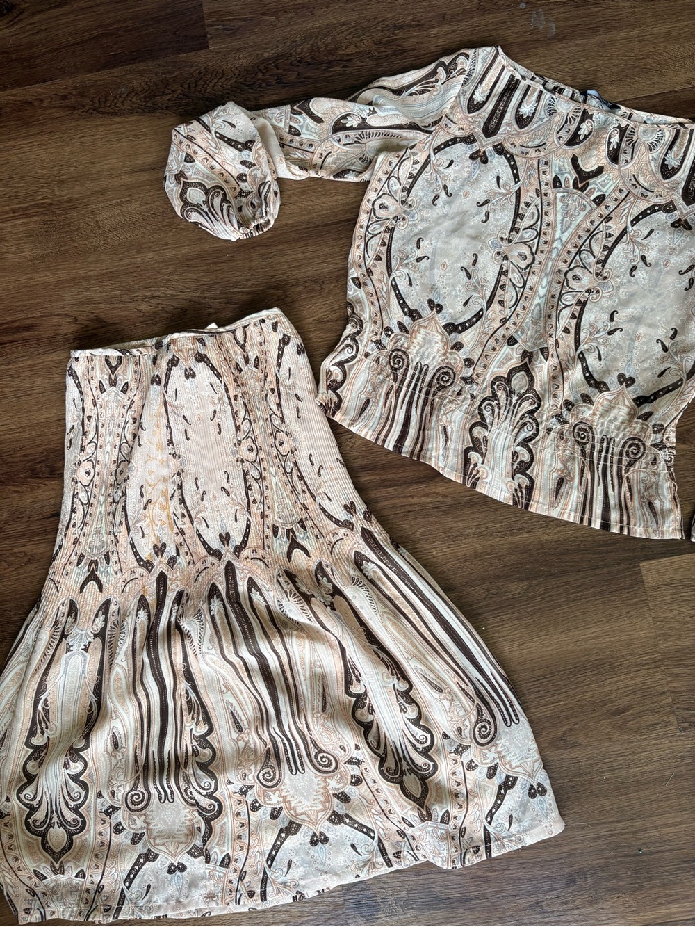 LILY Y2K Skirt Blouse Set S